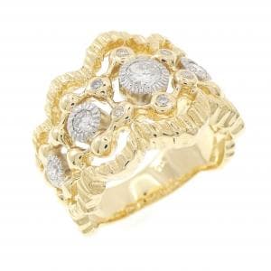 K18YG/PT900 ダイヤモンド リング 0.41CT