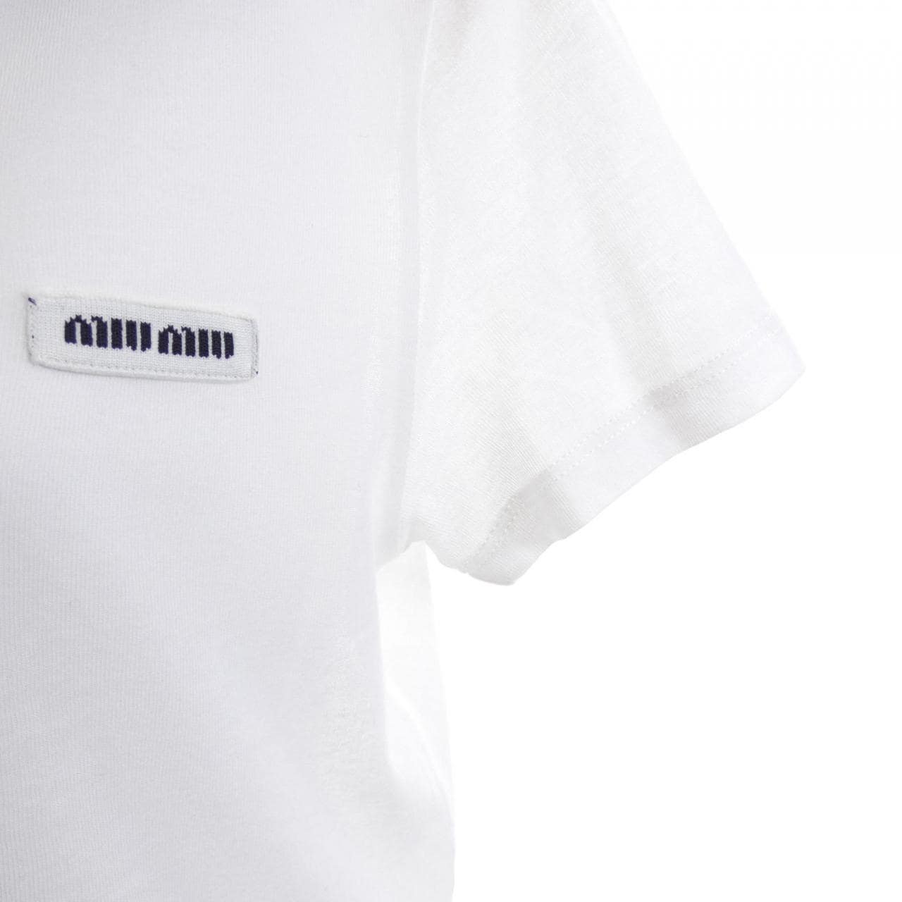 ミュウミュウ MIU MIU リブジャージー クロップド MT2155 SOOO 16J0 Tシャツ