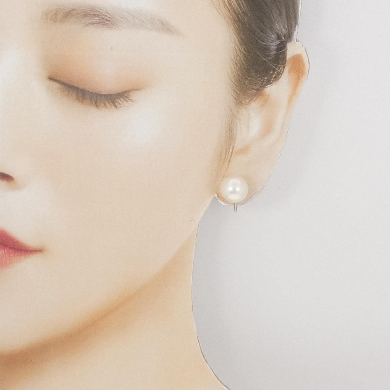 K14WG 白蝶パール イヤリング 11.1mm