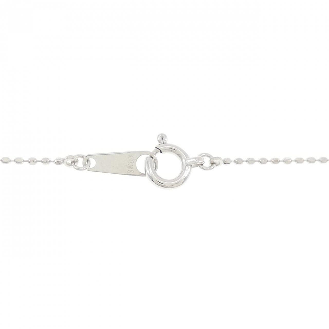 K18WG three stone Diamond necklace 0.30CT