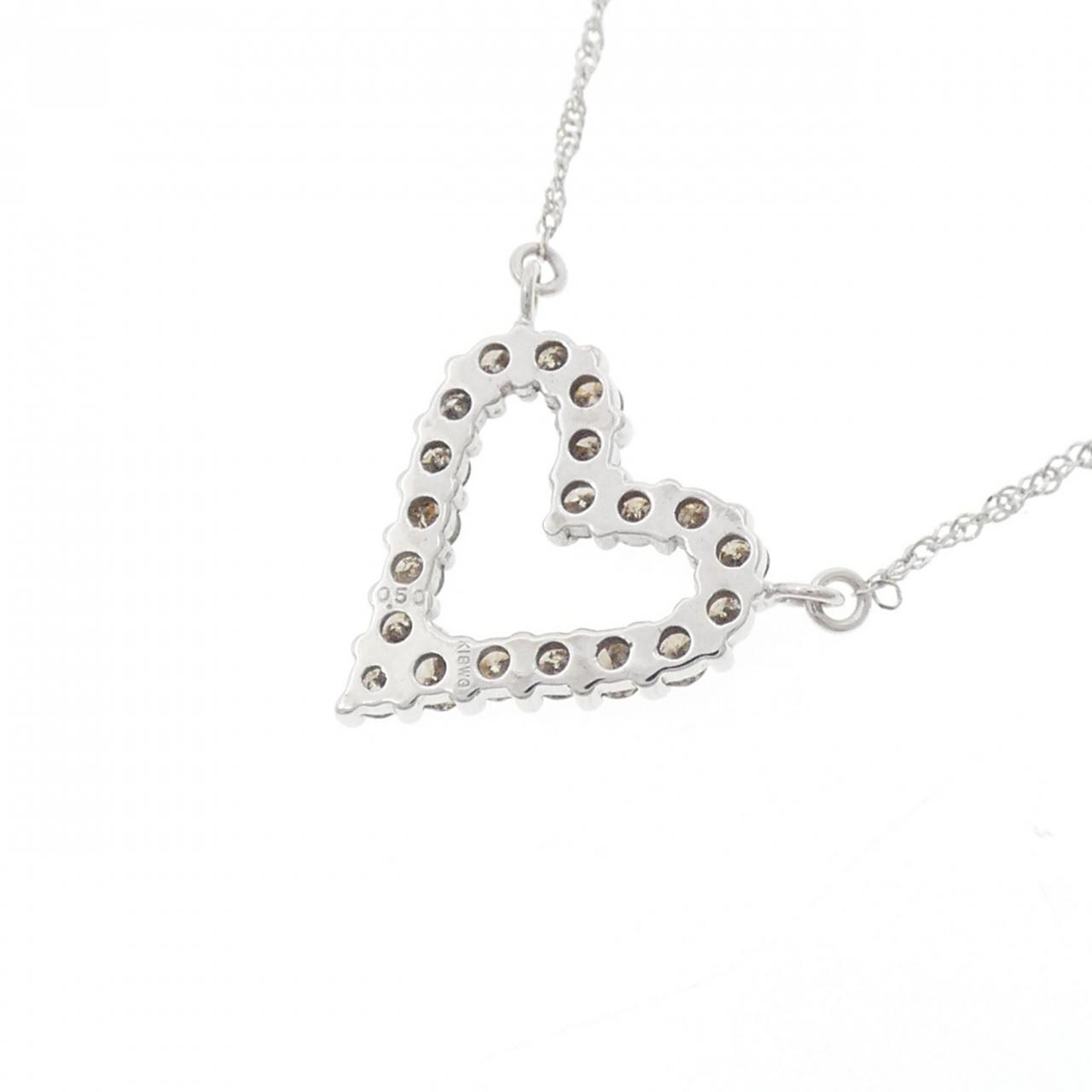 K18WG ハート ダイヤモンド ネックレス 0.50CT