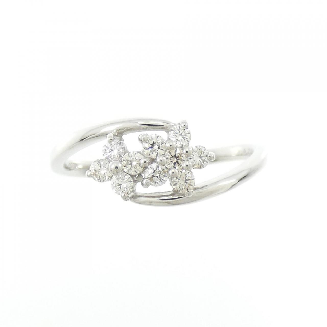 【新品】PT フラワー ダイヤモンド リング 0.20CT