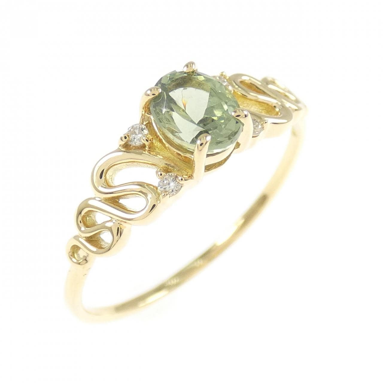 K18YG グリーンガーネット リング