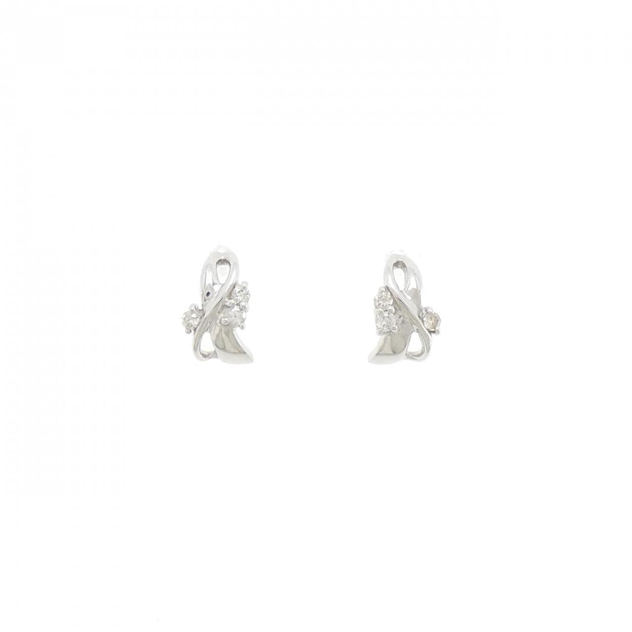 K18WG ダイヤモンド ピアス 0.10CT