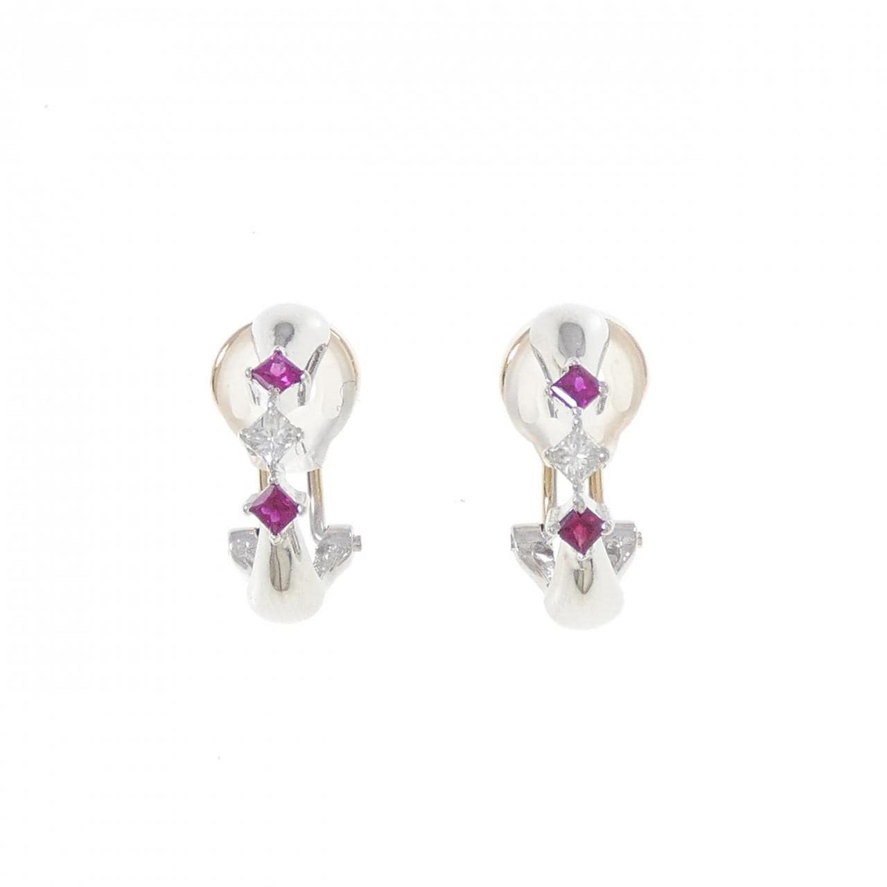 PT900/K18YG ルビー ピアス/イヤリング 0.18CT