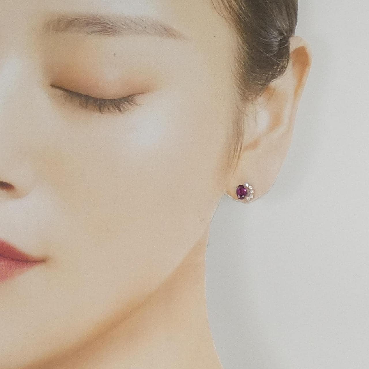 K18PG/K10PG ガーネット ピアス