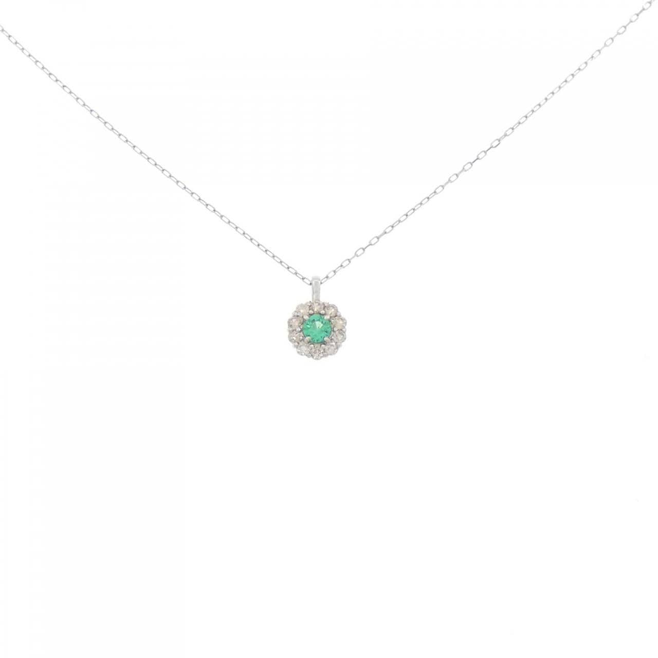 [BRAND NEW] PT Emerald Necklace 0.05CT