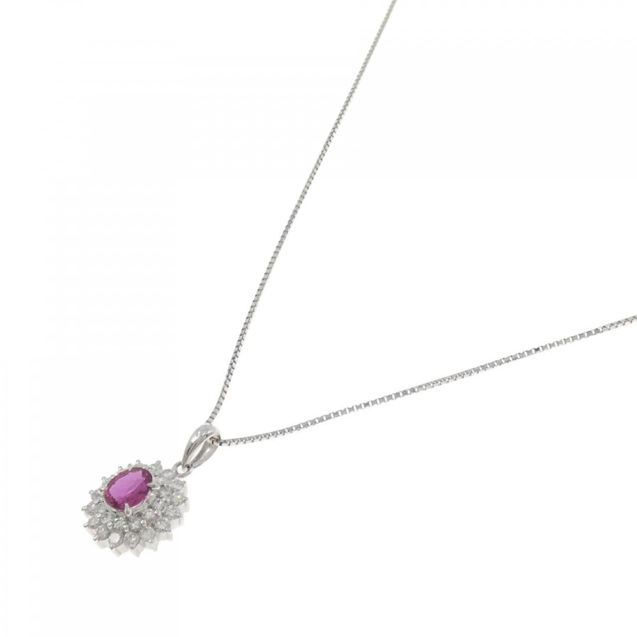 PT900/PT850 ルビー ネックレス 0.60CT