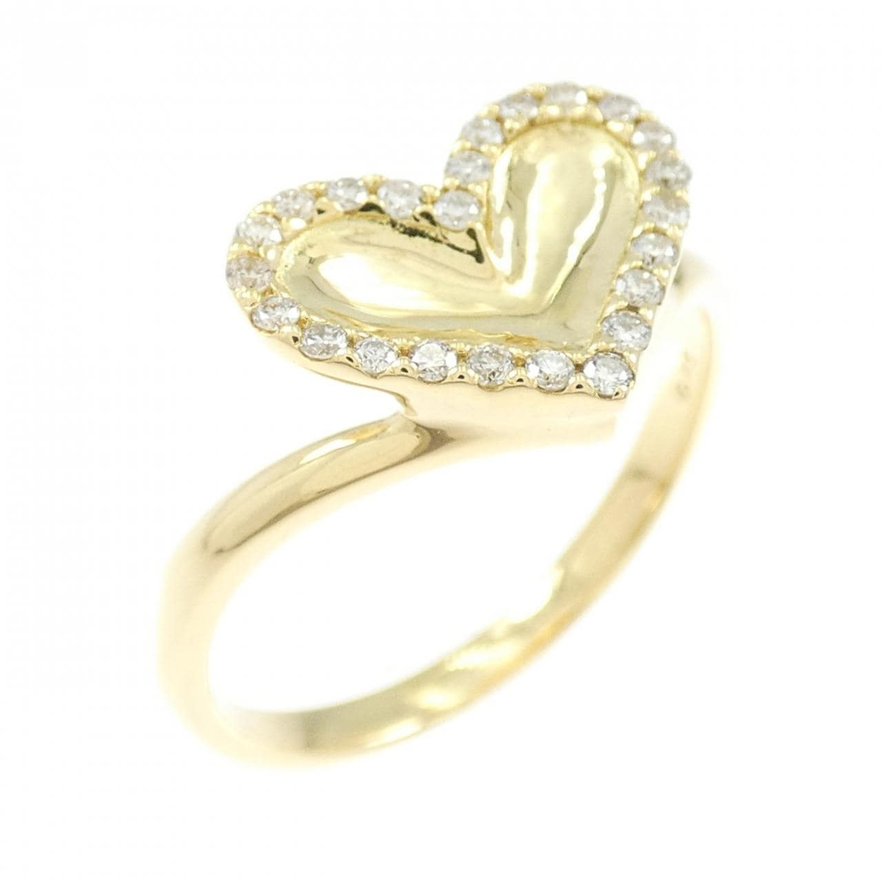 K18YG ハート ダイヤモンド リング 0.15CT