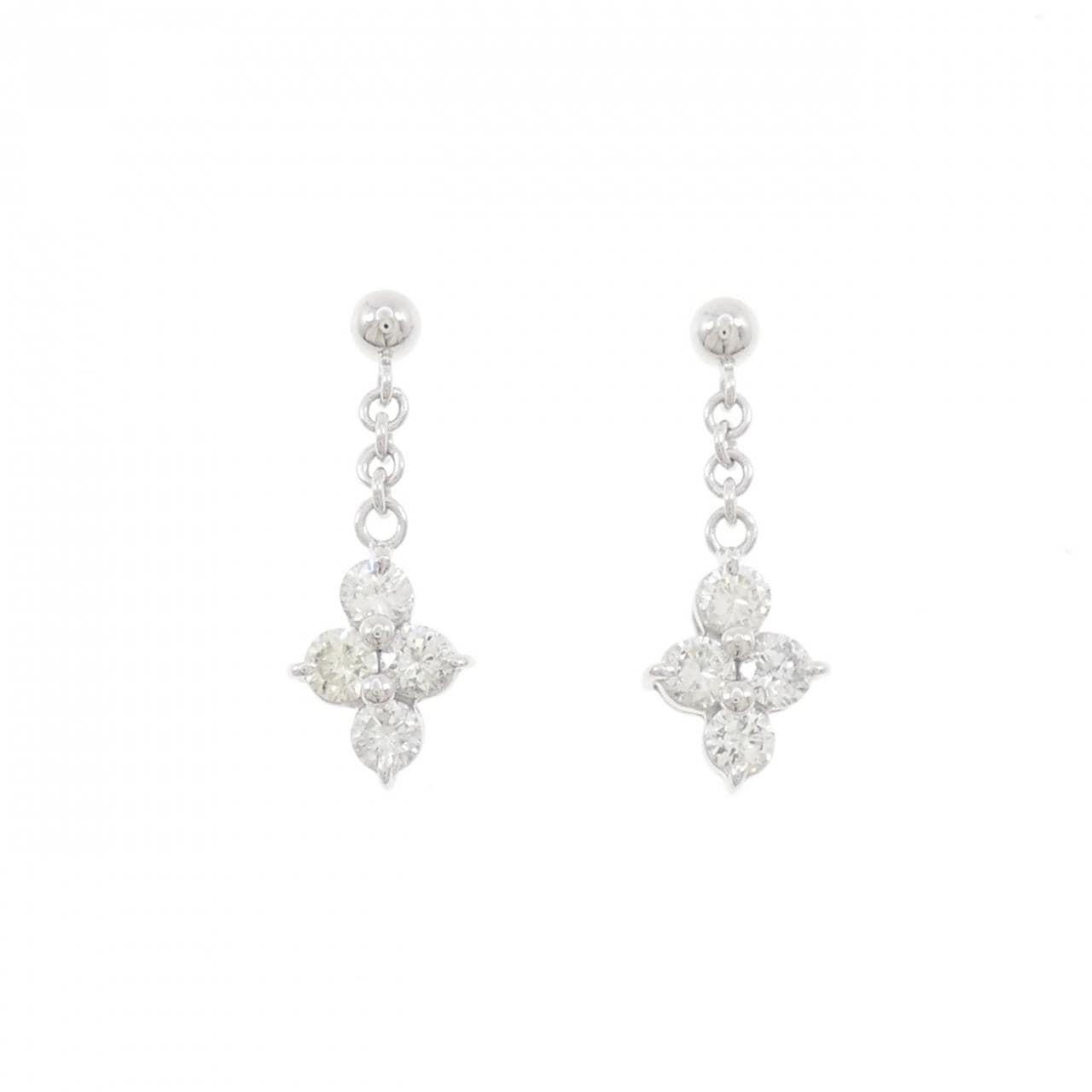 K18WG ダイヤモンド ピアス 0.80CT