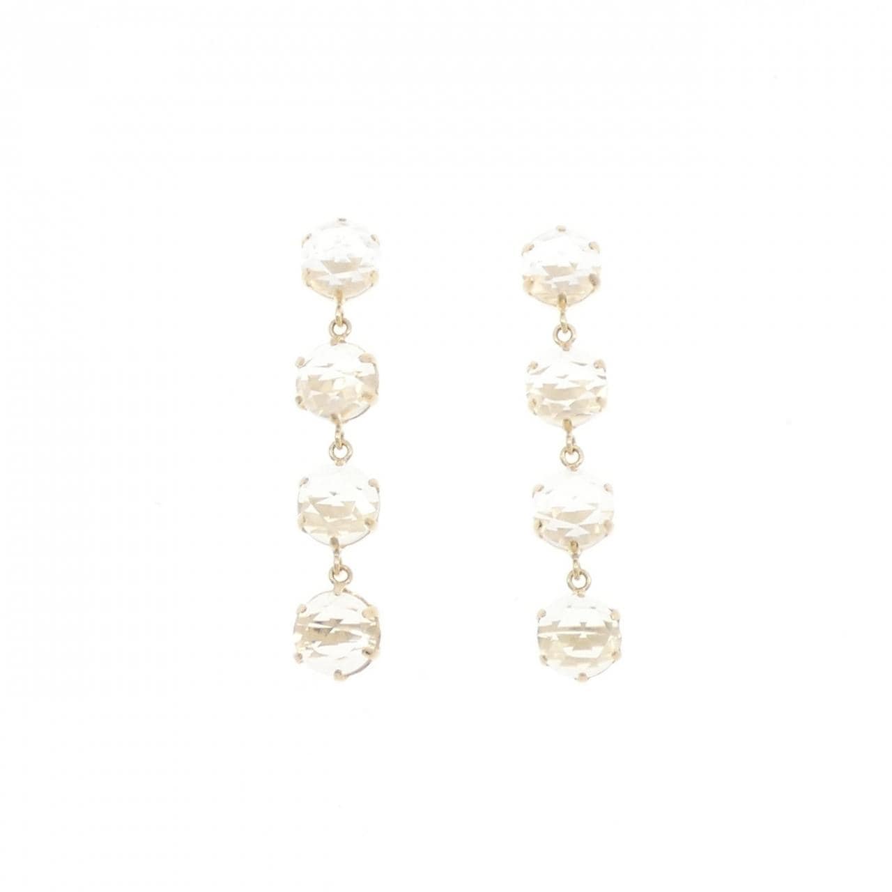 【新品】K10YG ホワイトトパーズ ピアス