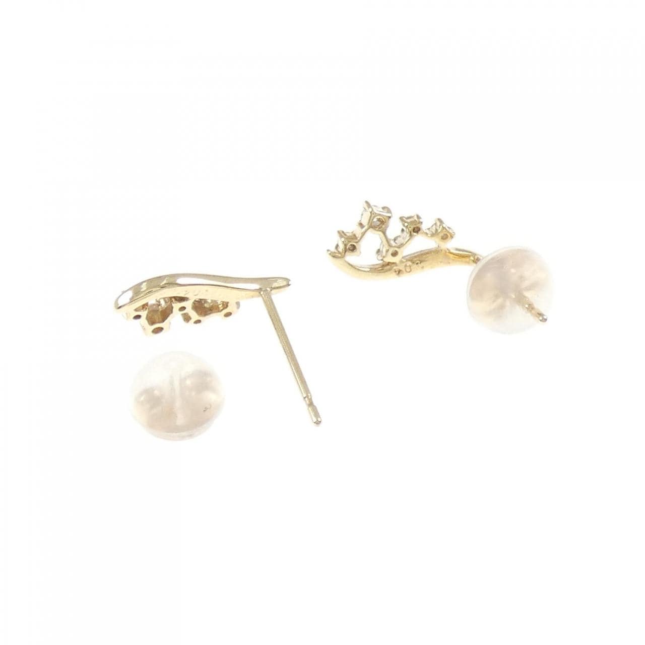 【新品】K10YG ダイヤモンド ピアス 0.08CT