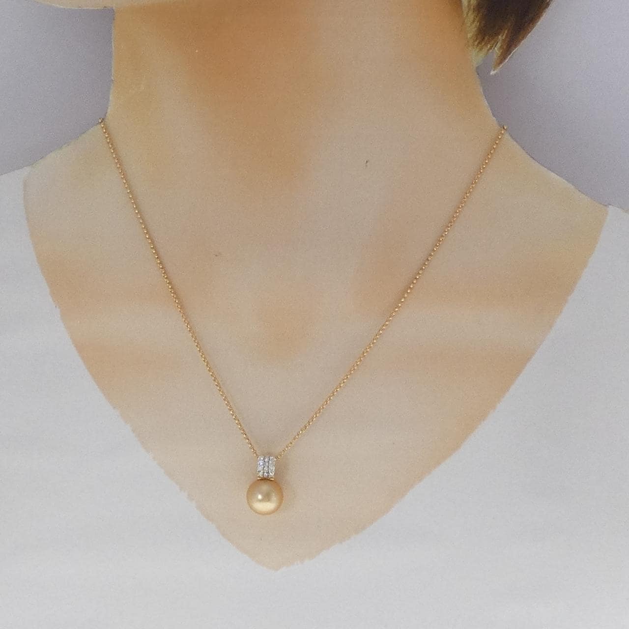 K18YG 白蝶パール ネックレス 10.4mm