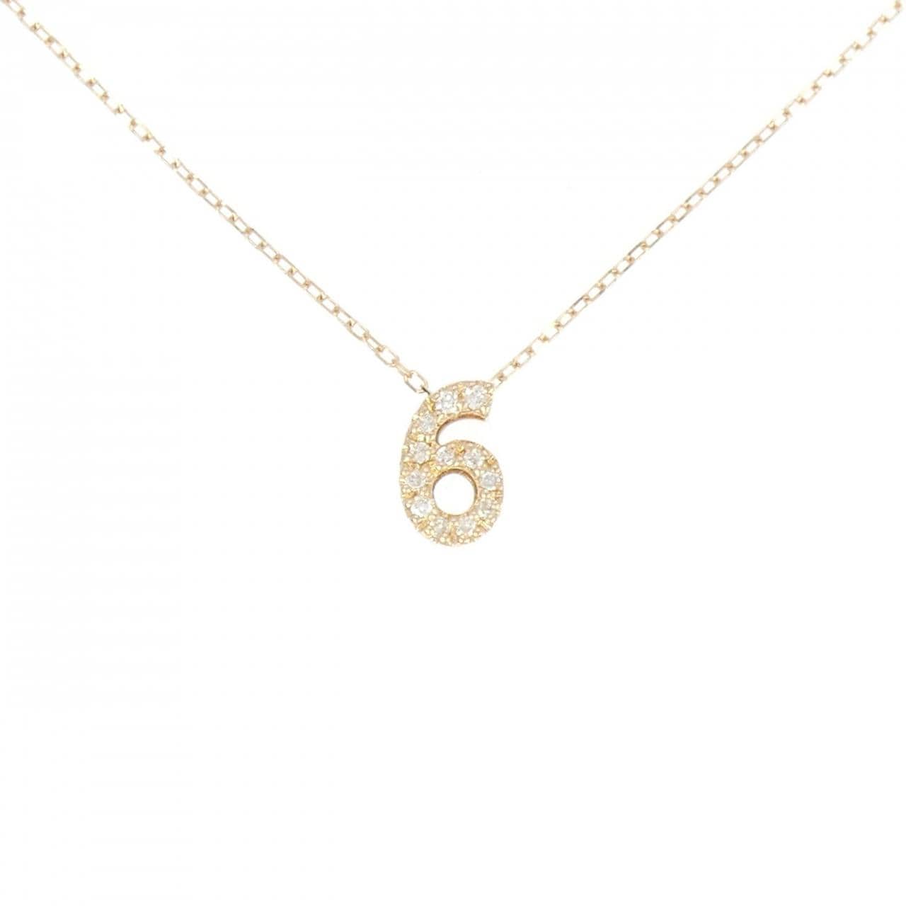 K18PG 6号钻石项链 0.08克拉