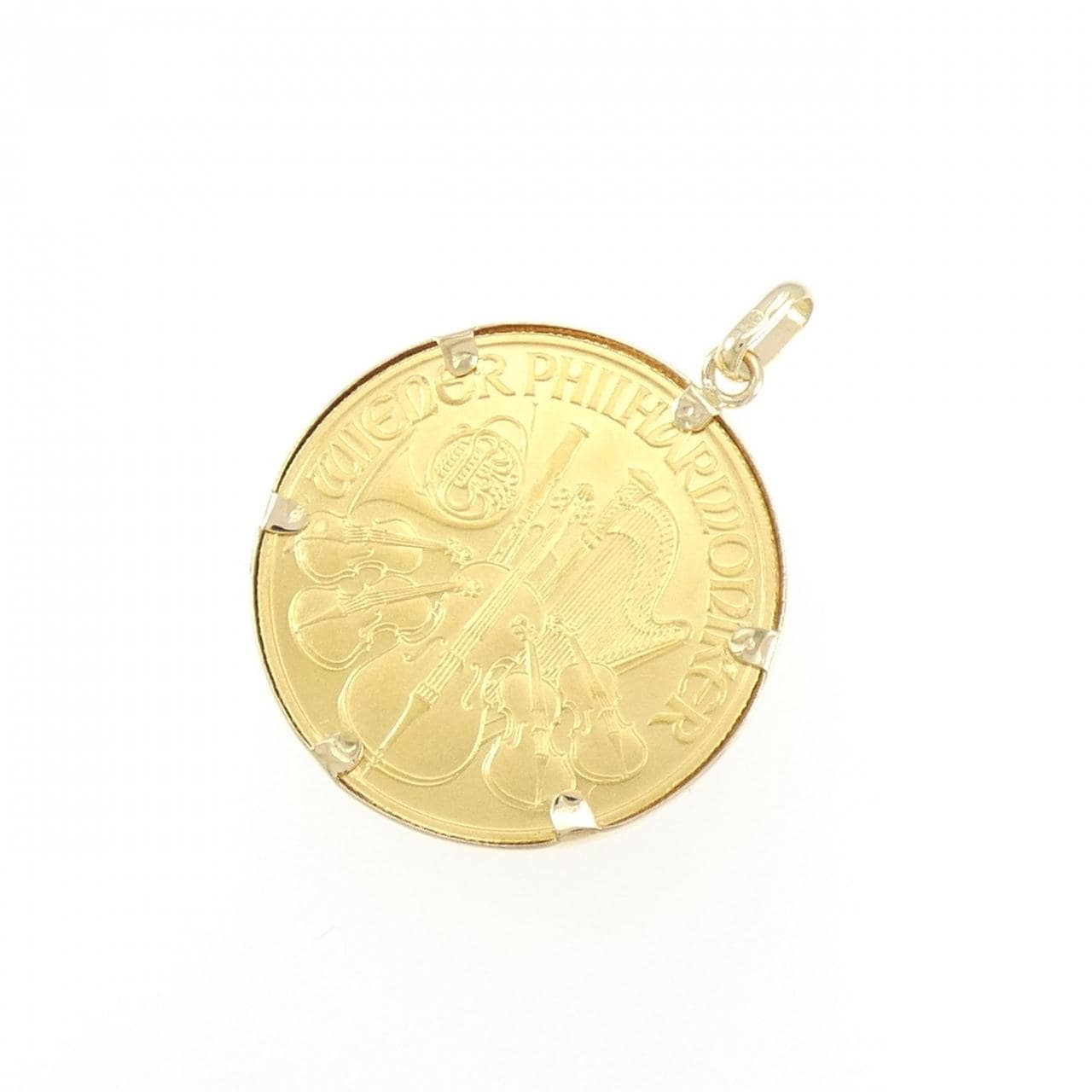 K18YG (frame) coin pendant