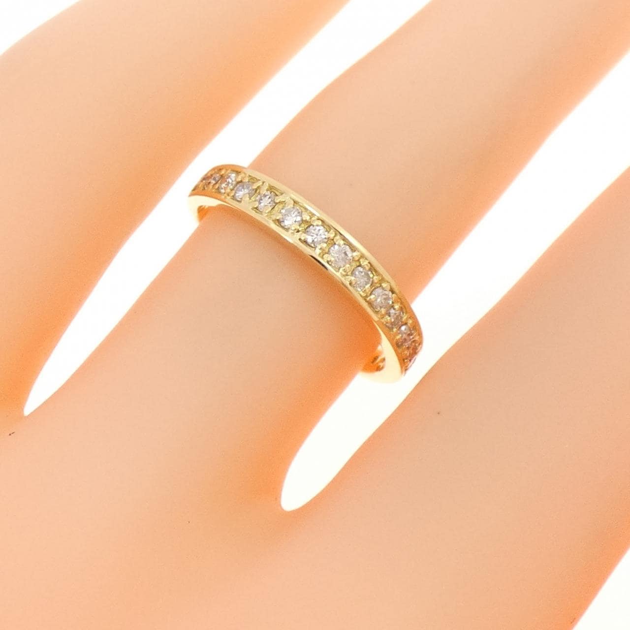 K18YG ハーフエタニティ ダイヤモンド リング 0.20CT