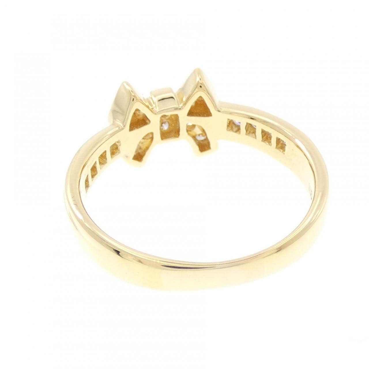 K18YG リボン ダイヤモンド リング 0.31CT