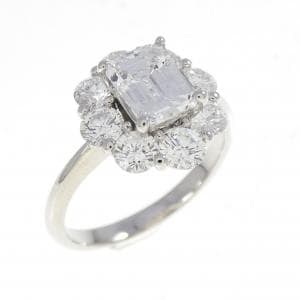 PT950 ダイヤモンド リング 1.007CT E SI2 エメラルドカット