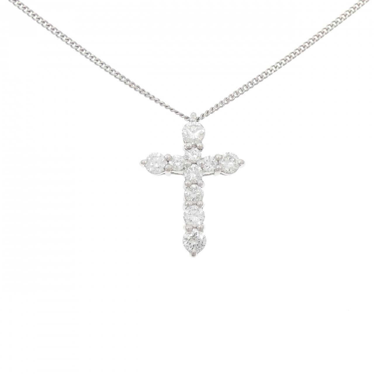 PT900/PT850 クロス ダイヤモンド ネックレス 1.00CT