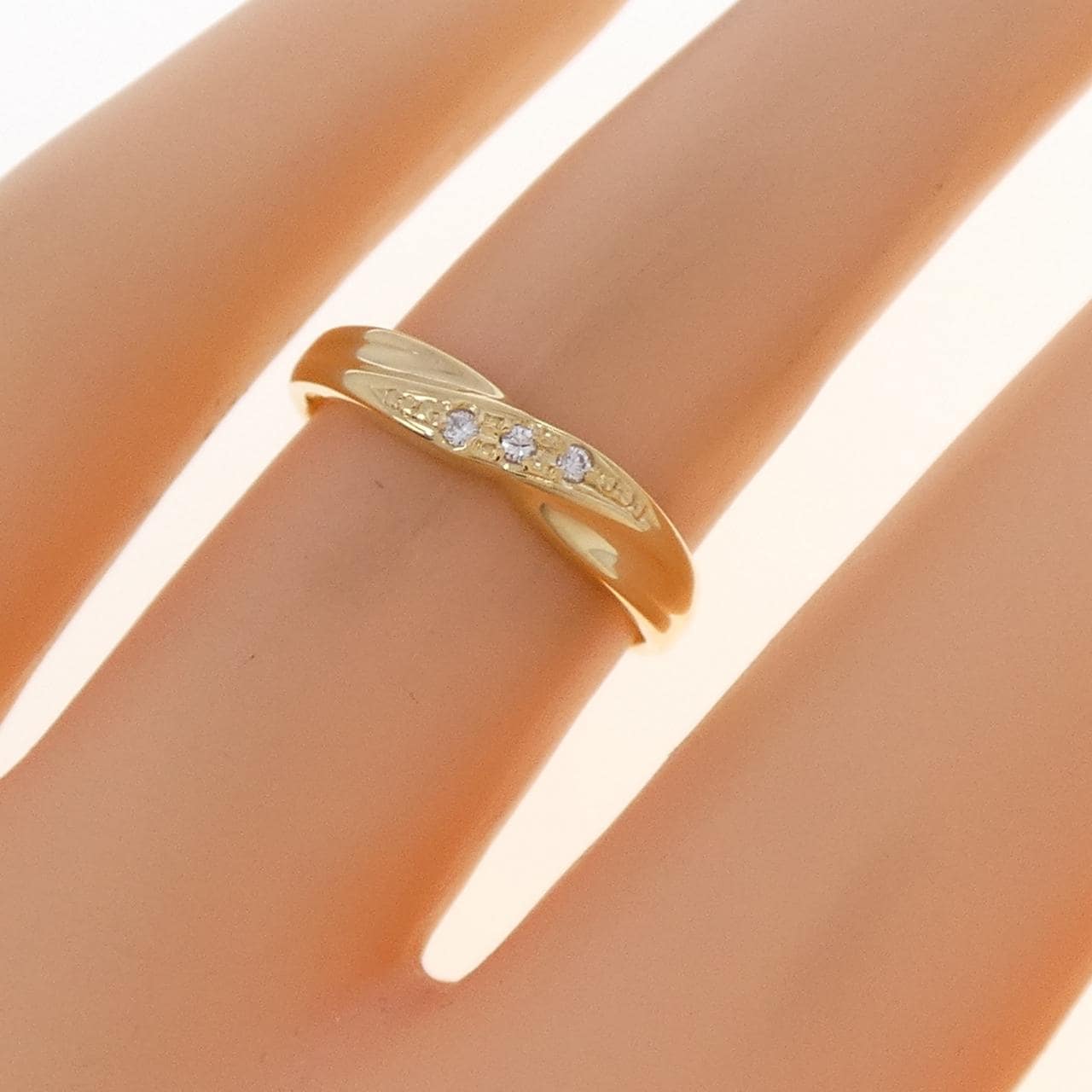K18YG ダイヤモンド リング 0.03CT