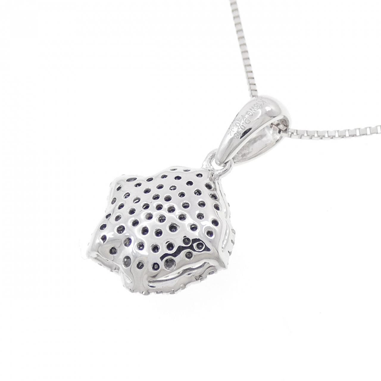 K18WG ローズ ダイヤモンド ネックレス 0.32CT