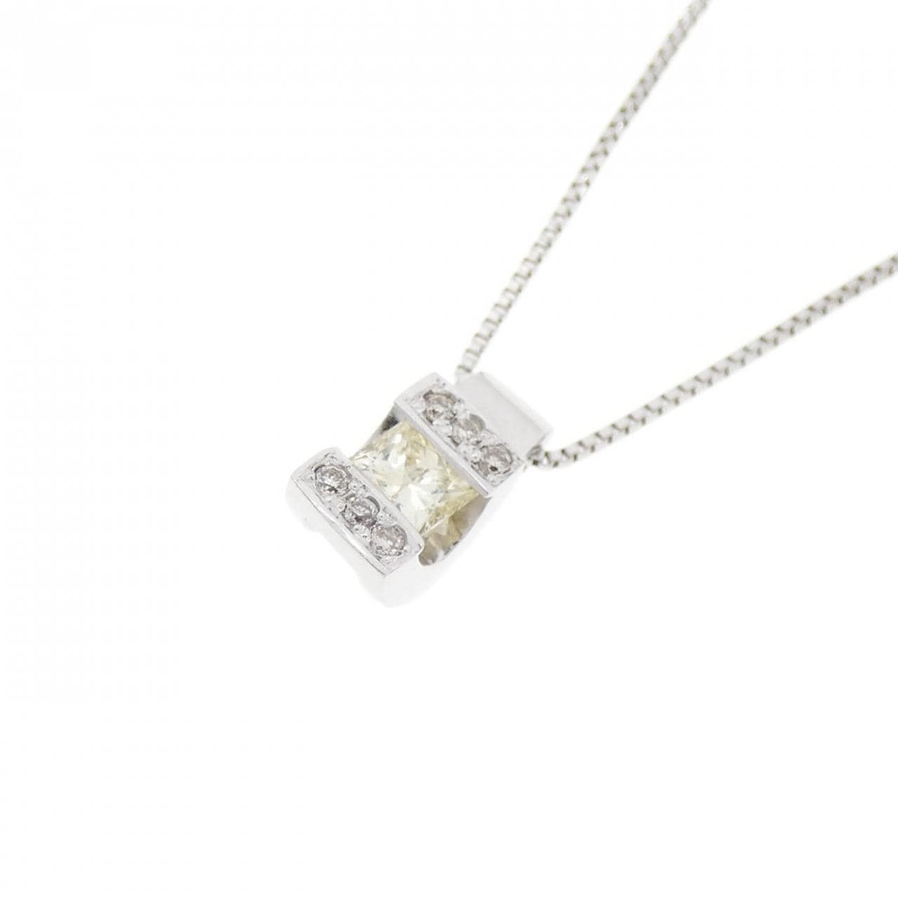 K18WG ダイヤモンド ネックレス 0.18CT