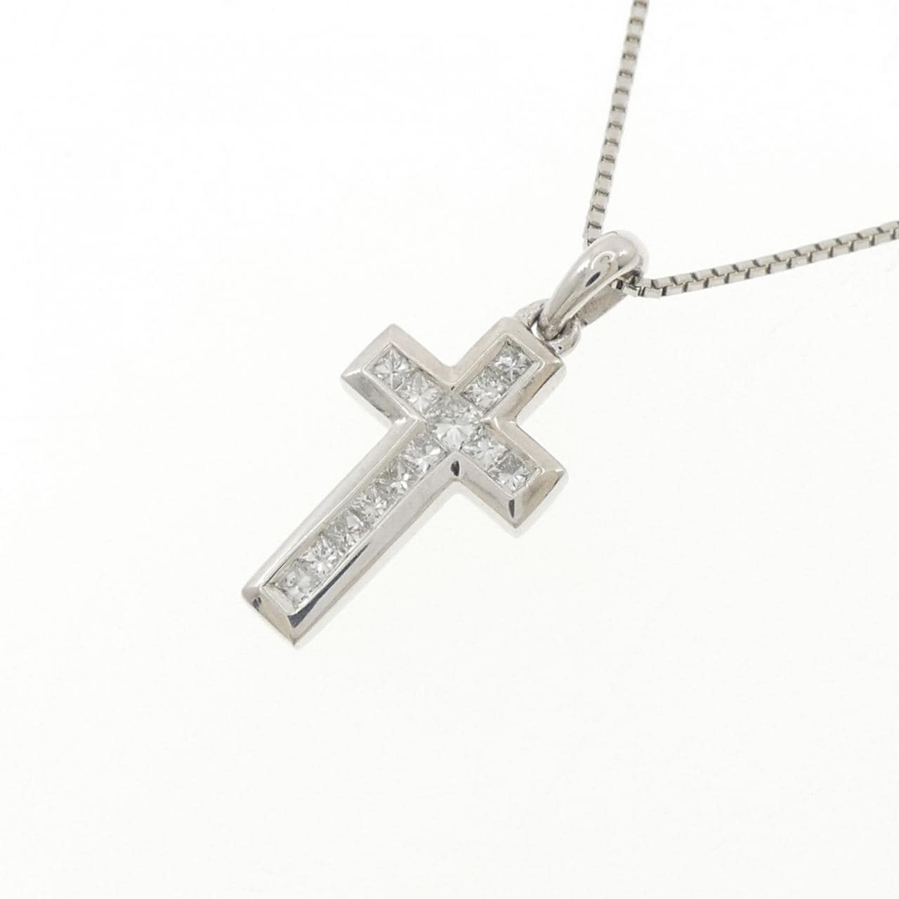 PT900/PT850 クロス ダイヤモンド ネックレス 0.25CT