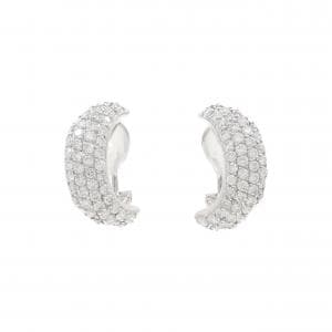 K18WG パヴェ ダイヤモンド ピアス 1.00CT