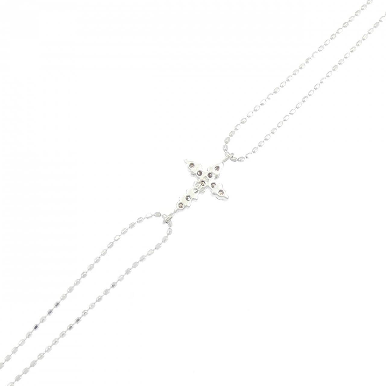 K18WG クロス ダイヤモンド ブレスレット 0.10CT