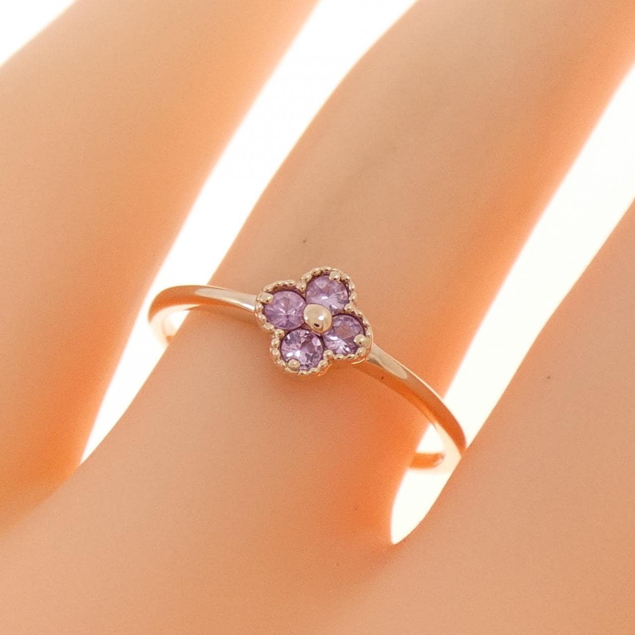 K10PG花蓝宝石戒指