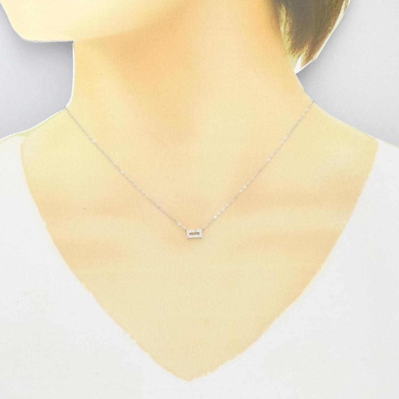 【新品】K18WG ダイヤモンド ネックレス 0.07CT