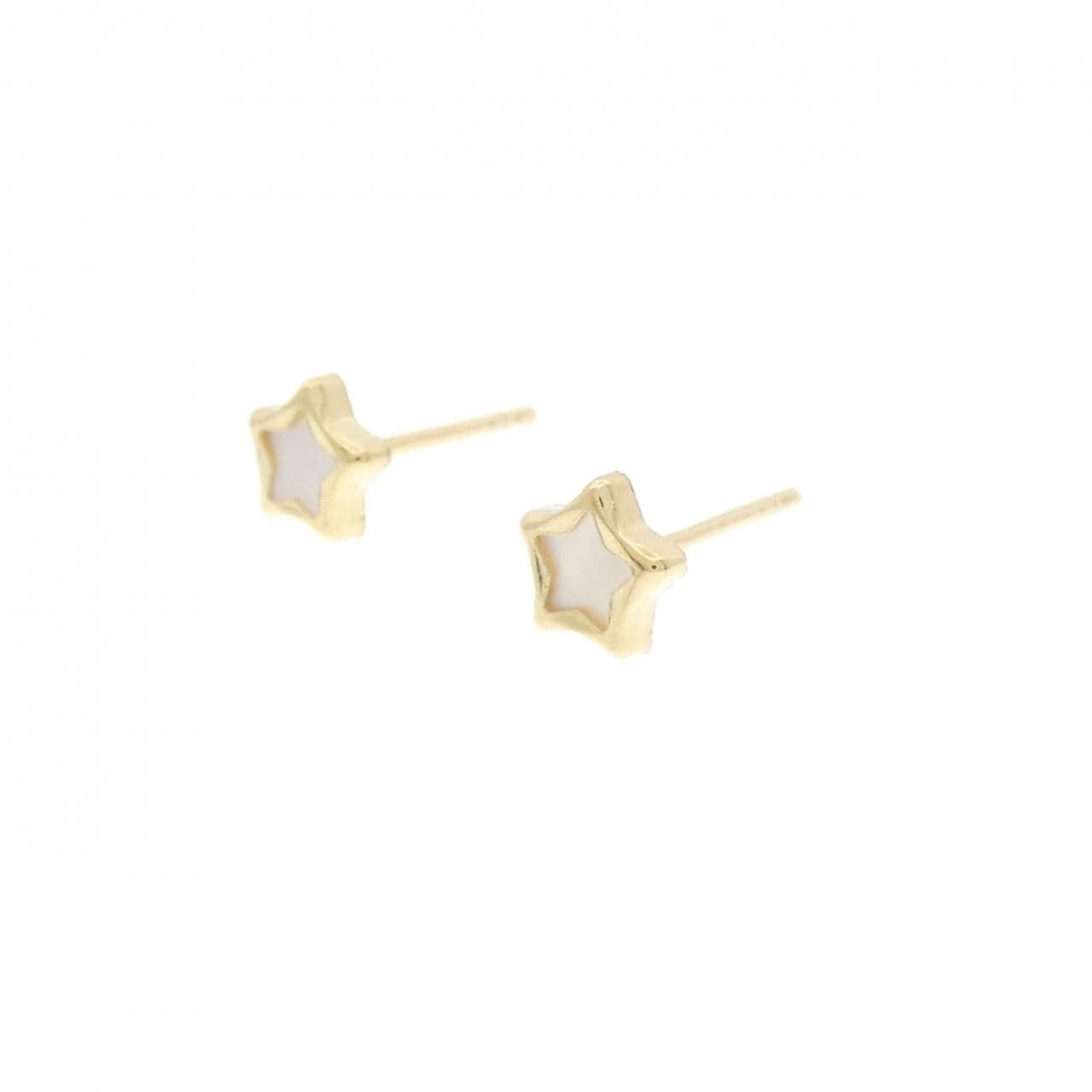 [新品] 750YG 星形珍珠贝母耳环