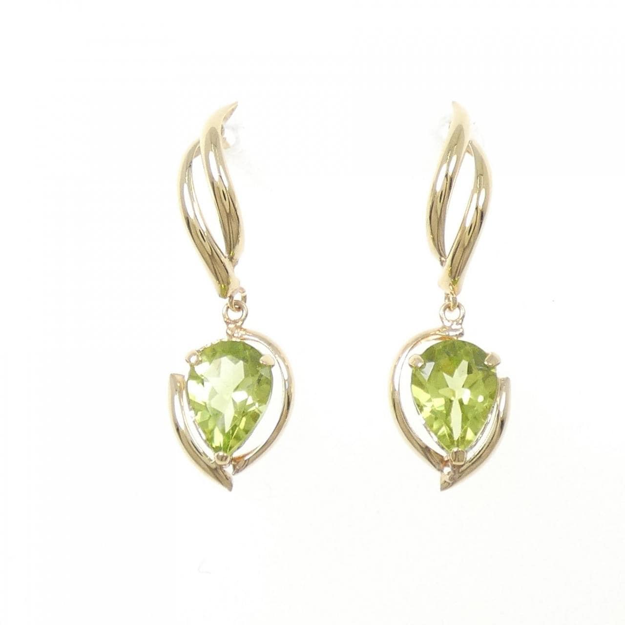 K10YG ペリドット ピアス