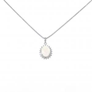 PT900/PT850 合成オパール ネックレス 1.24CT