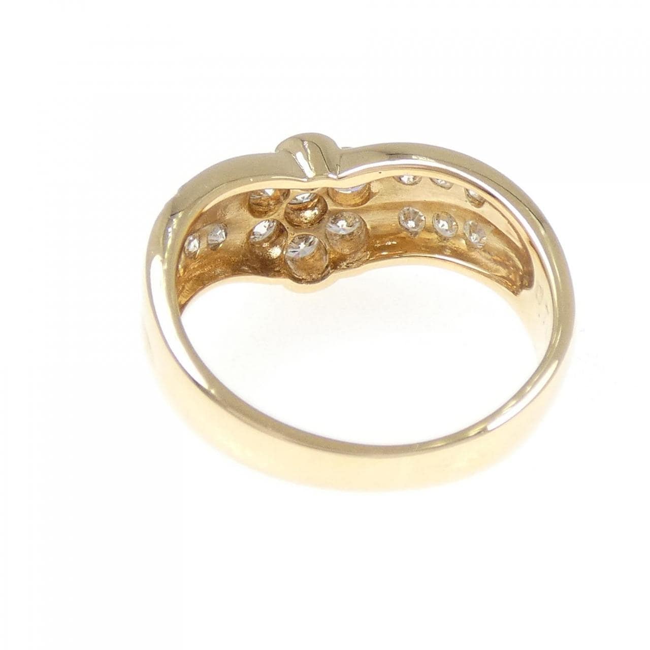 K18YG フラワー ダイヤモンド リング 0.70CT