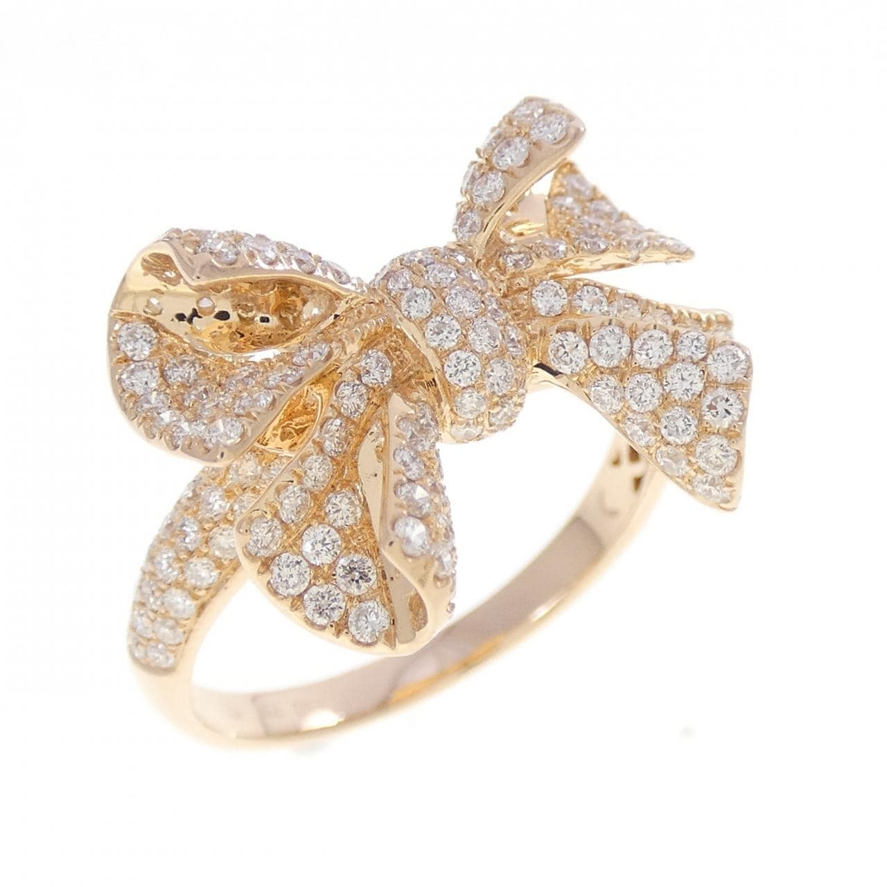 750PG リボン ダイヤモンド リング 1.02CT