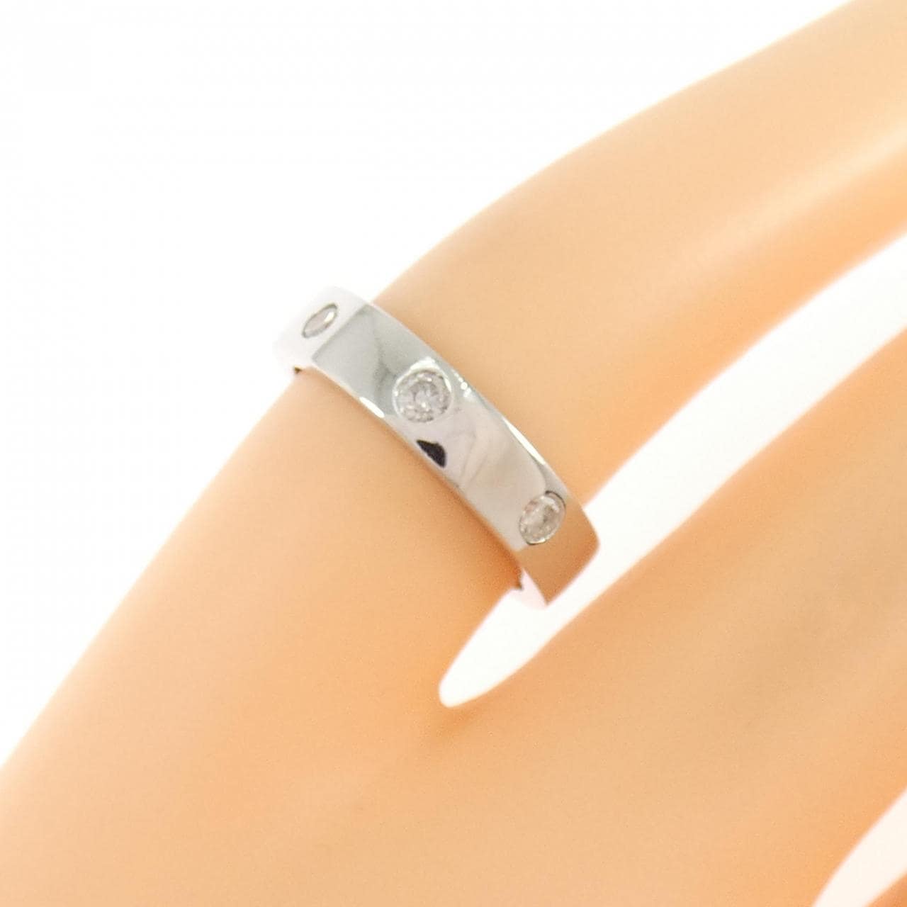 K18WG ダイヤモンド ピンキーリング 0.10CT