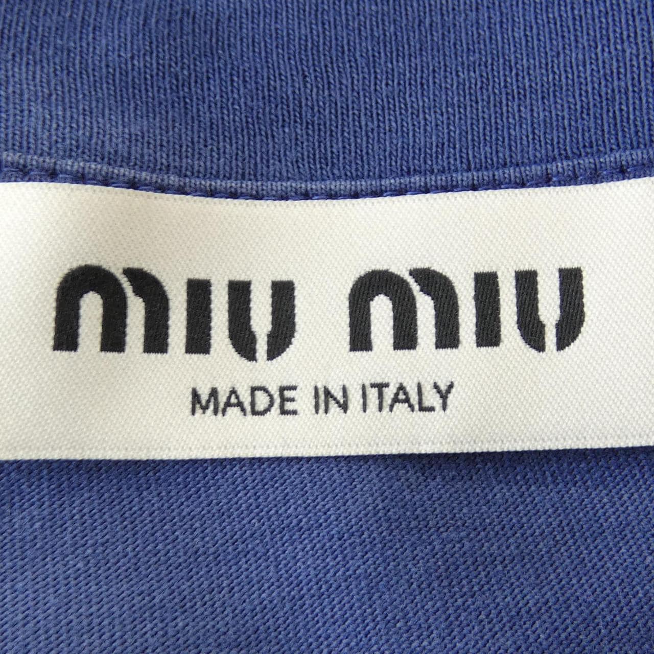 MIU MIU Miu 成衣染色平纹针织 T 恤 MJL064 SOOO 159E