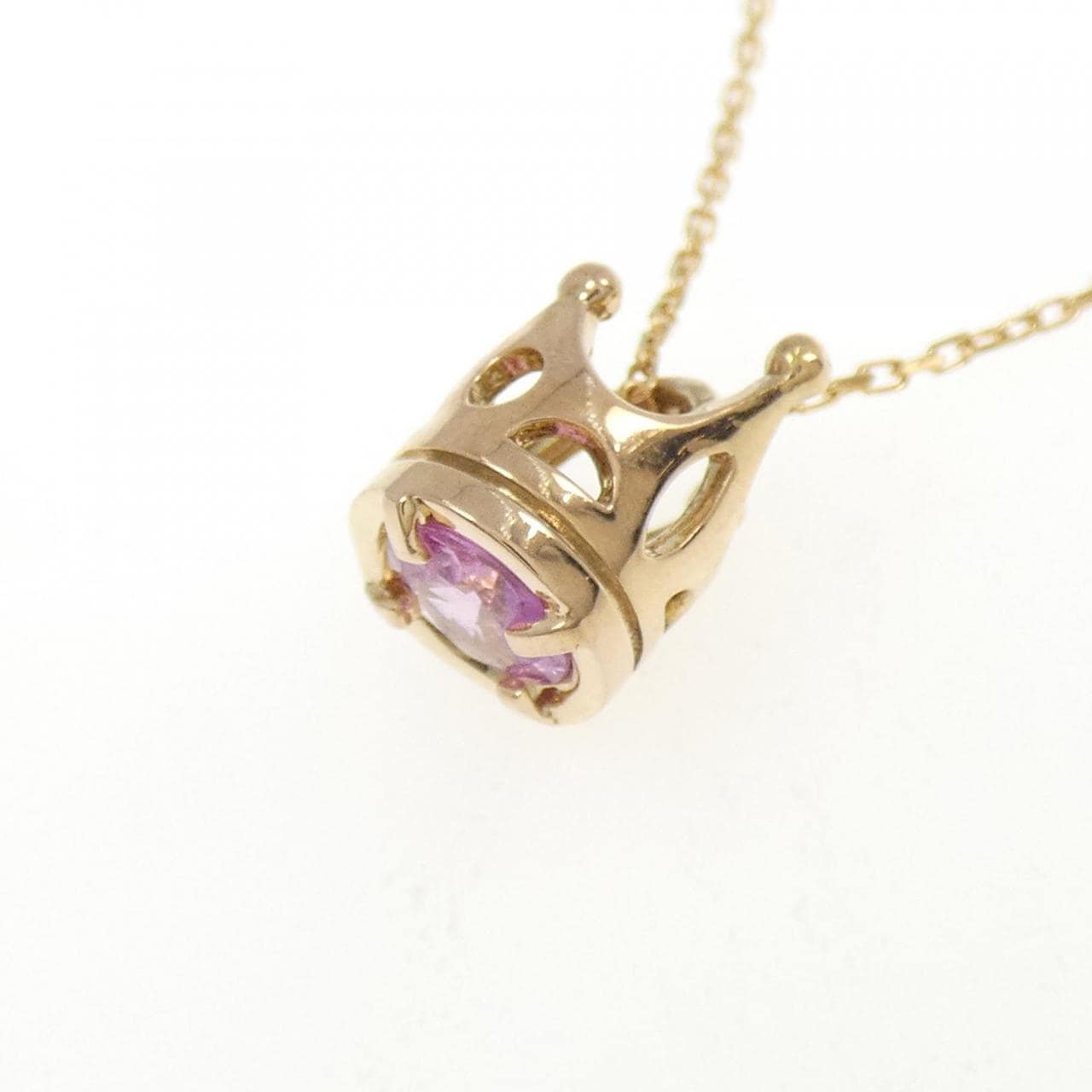 K18PG クラウン サファイヤ ネックレス 0.51CT