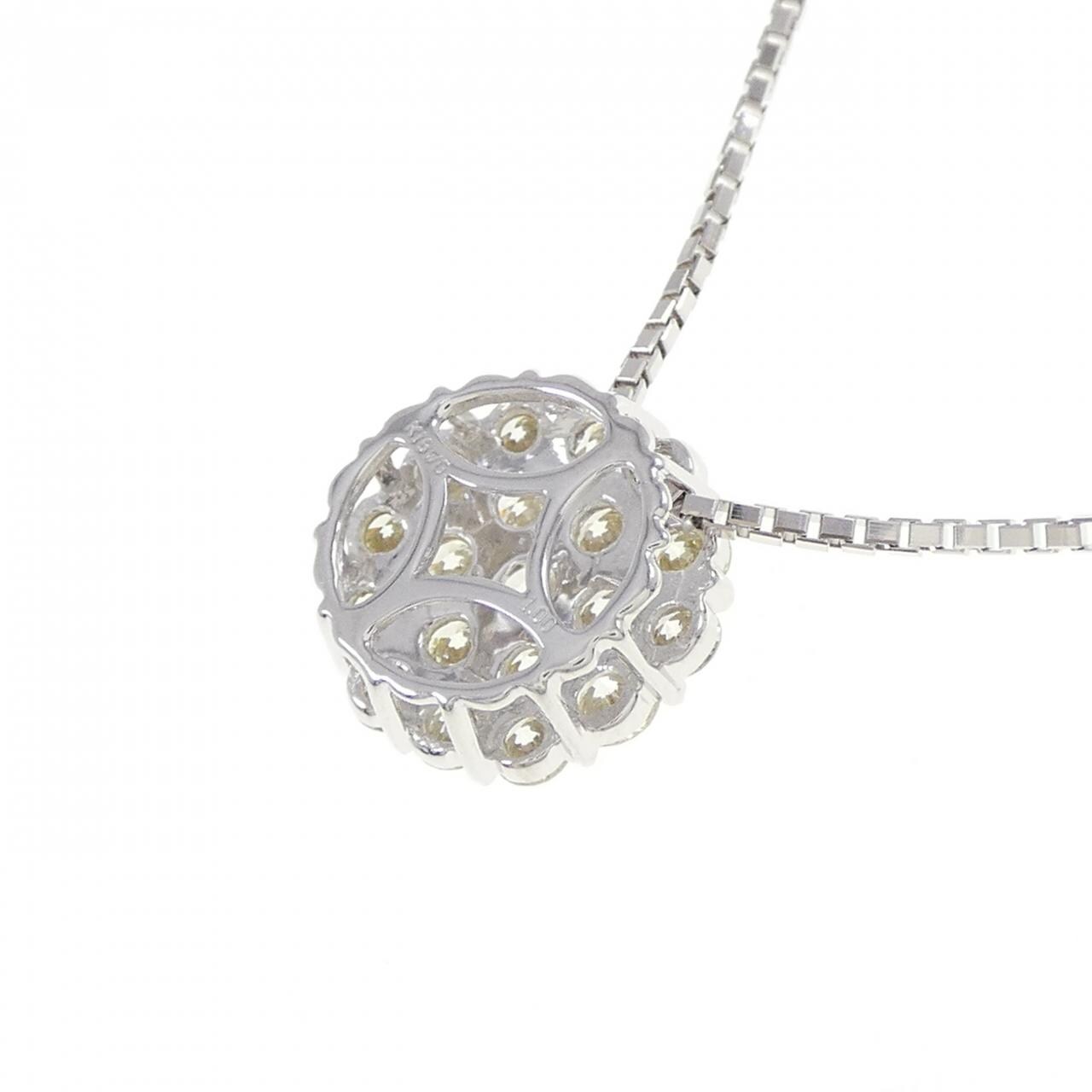 K18WG パヴェ ダイヤモンド ネックレス 1.00CT