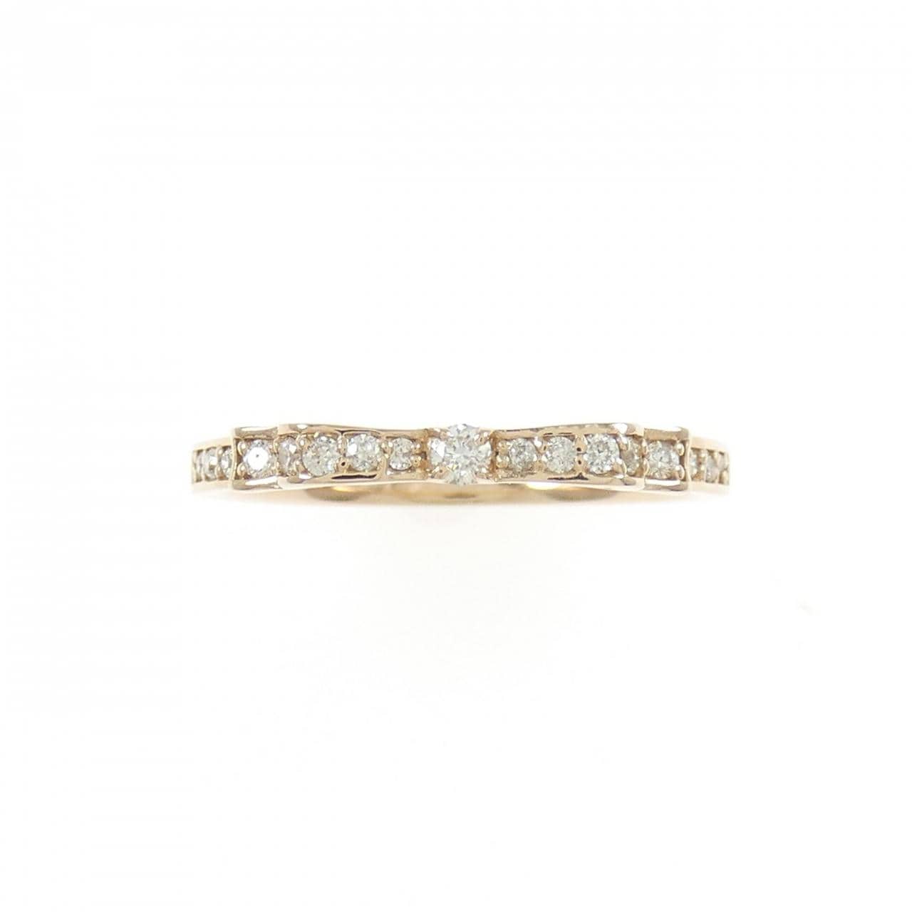 K18PG ribbon Diamond ring 0.15CT
