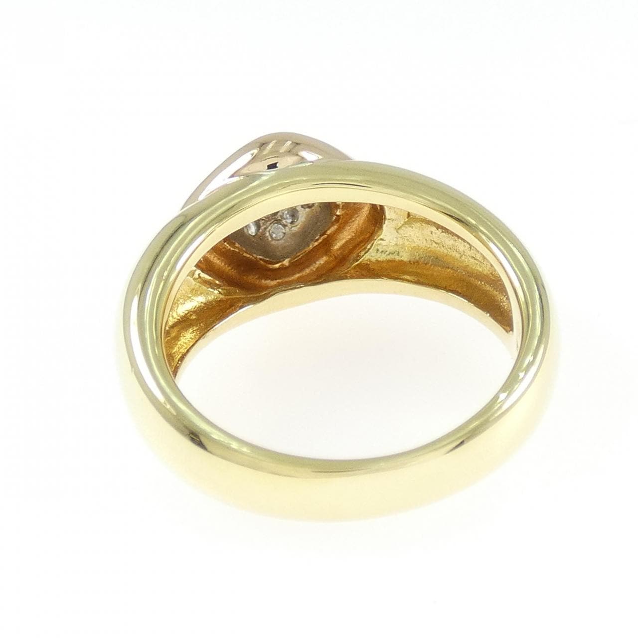 K18YG/PT900/K18PG ダイヤモンド リング 0.22CT