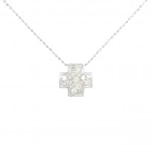 K18WG クロス ダイヤモンド ネックレス 0.50CT