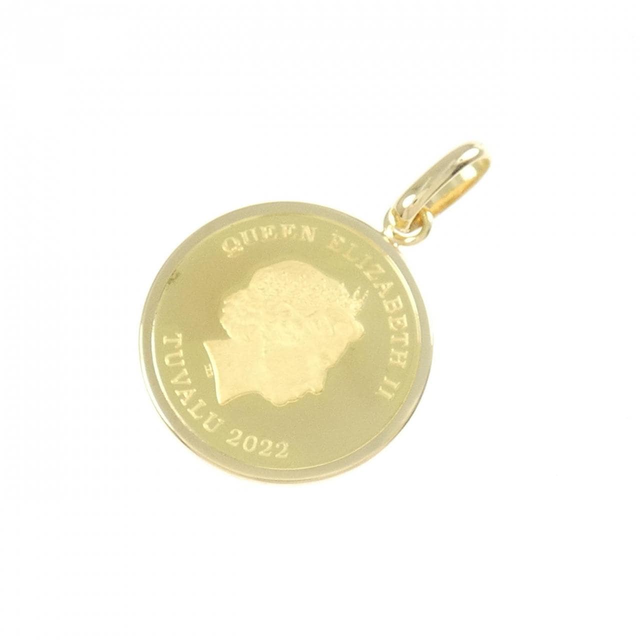 [BRAND NEW] K18YG frame coin pendant