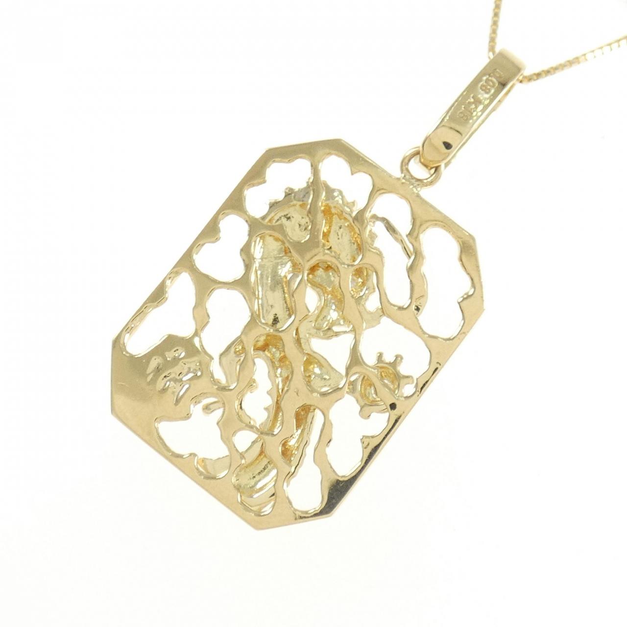 K18YG ドラゴン ダイヤモンド ネックレス 0.08CT