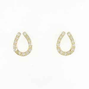 【リメイク】K18YG ホースシュー ダイヤモンド ピアス 0.20CT
