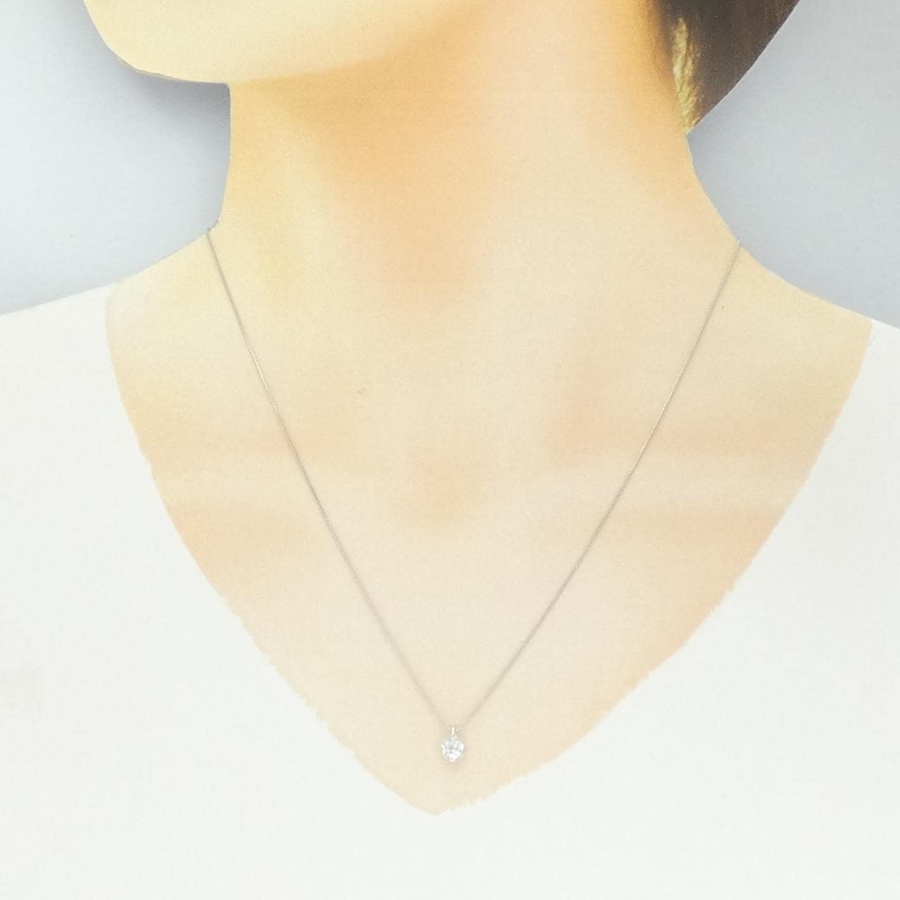K18WG ダイヤモンド ネックレス 0.2CT