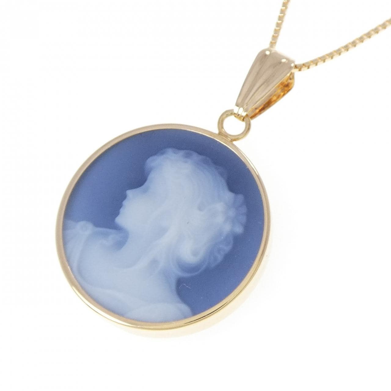 K18YG メノウカメオ ネックレス