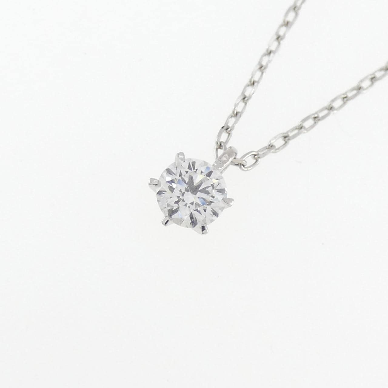 PT900/PT850 ソリティア ダイヤモンド ネックレス 0.329CT