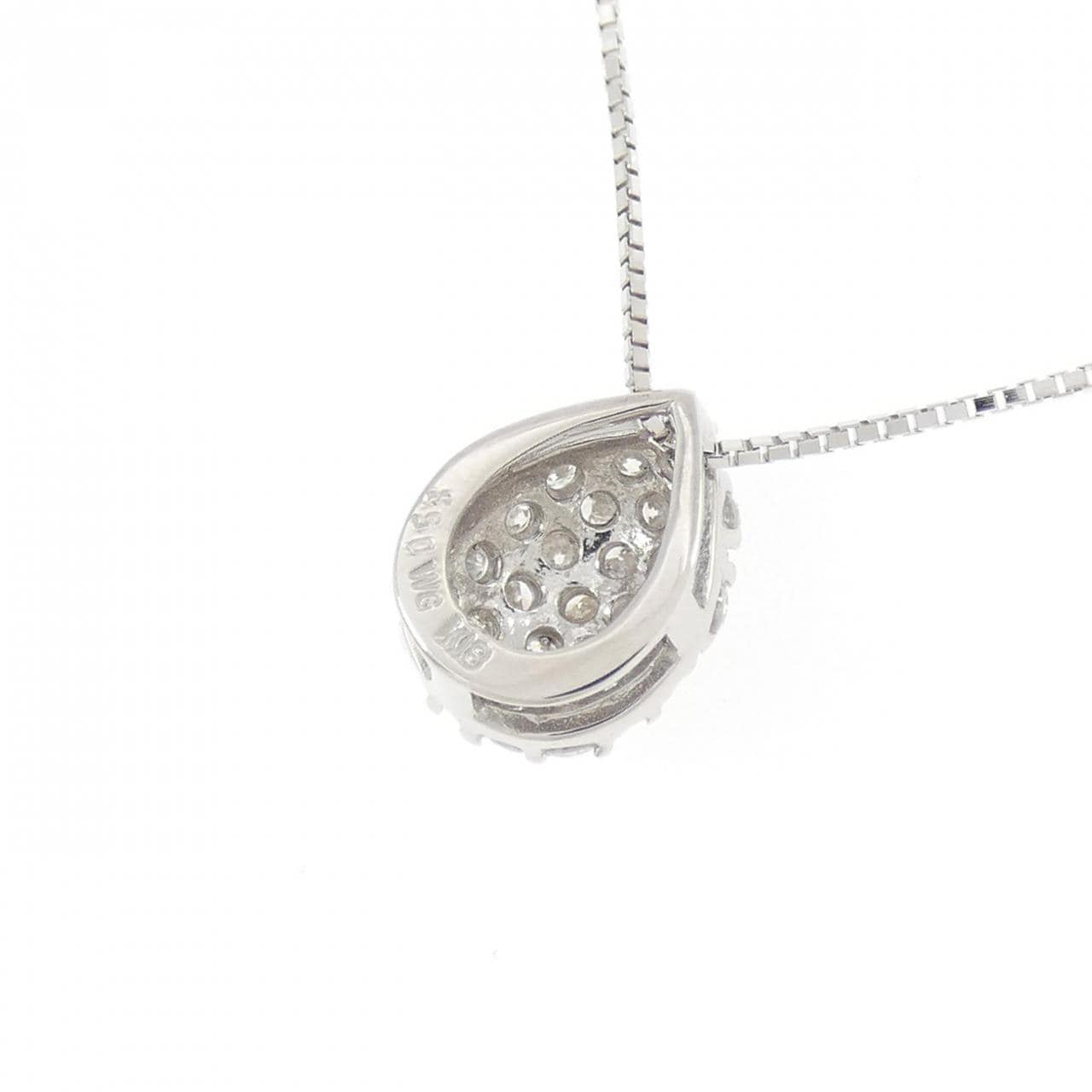 K18WG パヴェ ダイヤモンド ネックレス 0.53CT
